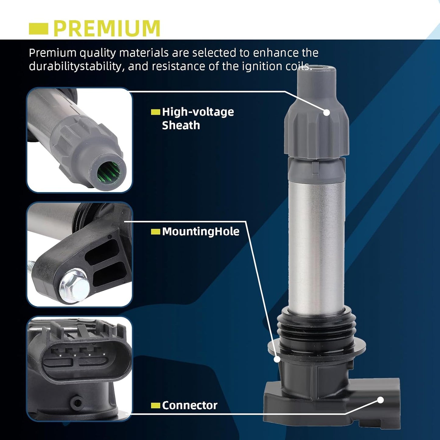 Set of 6 Ignition Coils Pack UF569 and Iridium Spark Plug 90117 compatible with GMC Acadia Canyon Terrain Chevy Caprice Colorado Equinox Malibu Cadillac ATS CTS Buick Pontiac Saturn Suzuki