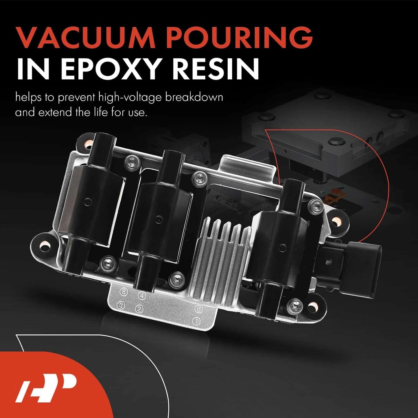 A-Premium Engine Ignition Coil Pack Compatible with Audi A4 A4 Quattro A6 A6 Quattro 1998-2001 Volkswagen Passat 1998-2005 V6 2.8L
