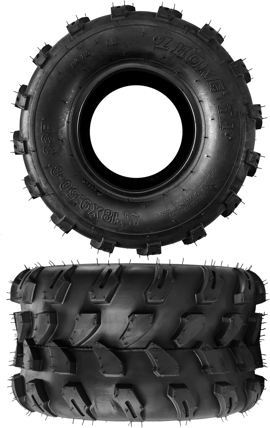 25x10-12 ATV UTV all-terrain Tires 6PR, 25x10x12 ATV Tires, for ATV, UTV, Go Kart, Mud, Sand, Golf Cart or Lawn Mower, 2 Pack Z-199-1