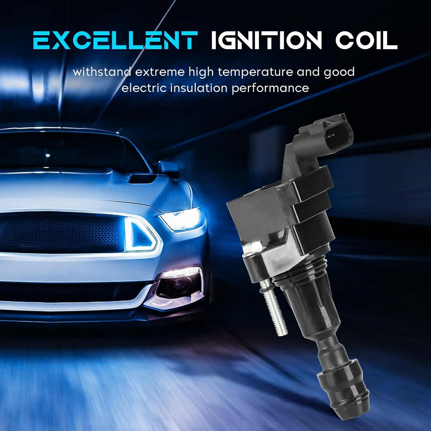 Set of 4 Ignition Coil Pack 2.4L Compatible with Chevy Equinox Cobalt HHR Malibu, Buick LaCrosse Regal Verano, GMC Terrain, Saturn Aura Ion Sky, Pontiac G5 G6 Solstice Replace UF491 C1552