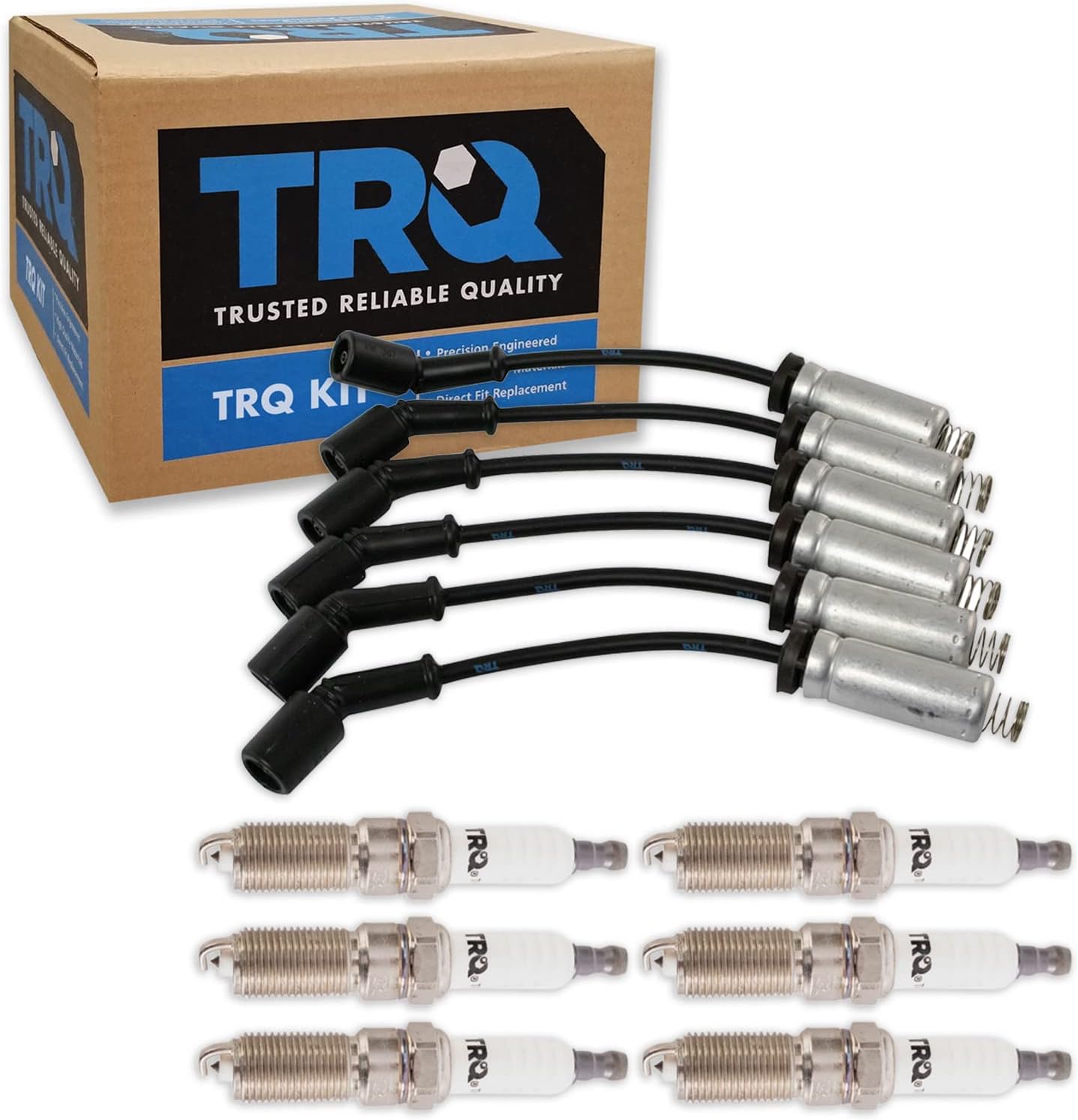 TRQ Ignition Kit Spark Plugs Wire Set Compatible with 2011-2019 Ford Fiesta