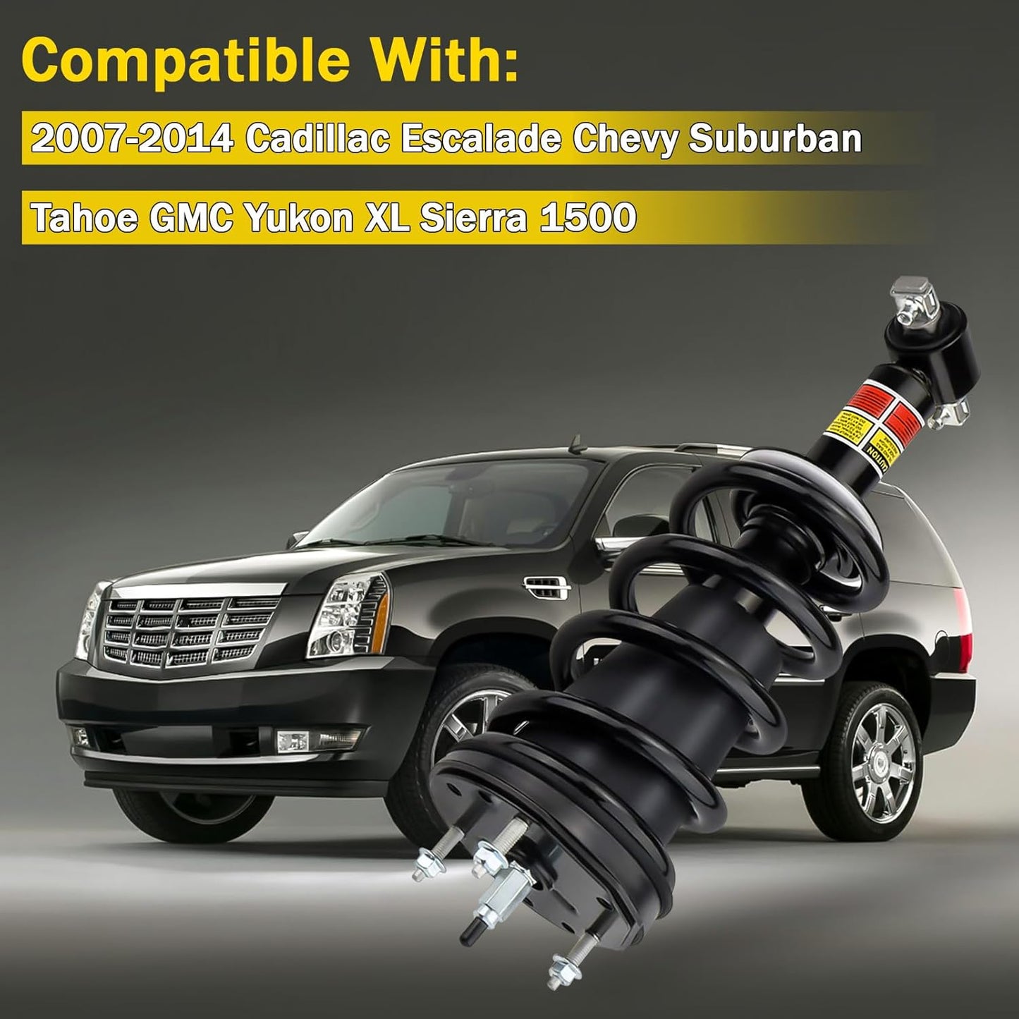 2Pcs Front Struts Shock Assembly Absorber Magnetic w/Electronic Suspension Compatible With 2007-2014 Cadillac Escalade Chevy Suburban Tahoe GMC Yukon XL Sierra 1500 Replace 19353951 580-435