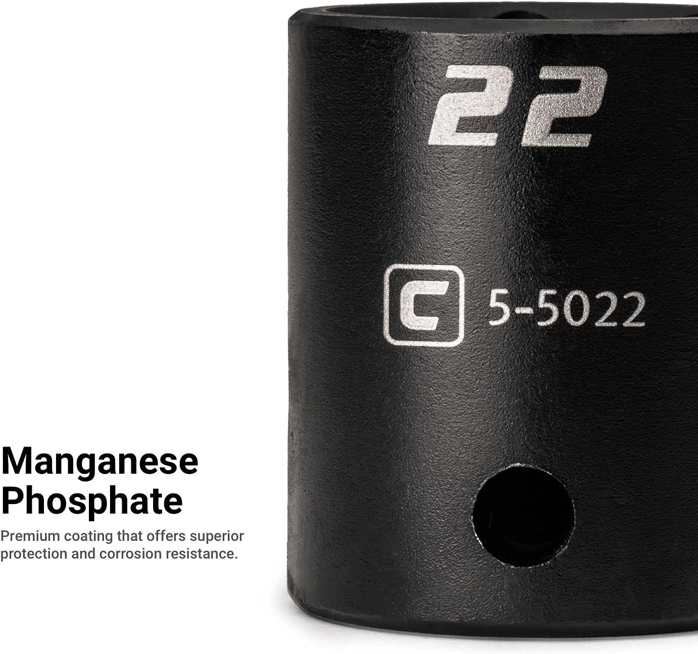 Capri Tools 3/8-Inch Drive Shallow and Deep Impact Socket Set, Metric, 8 to 22 mm, Premium Chrome Molybdenum Steel, 30-Piece