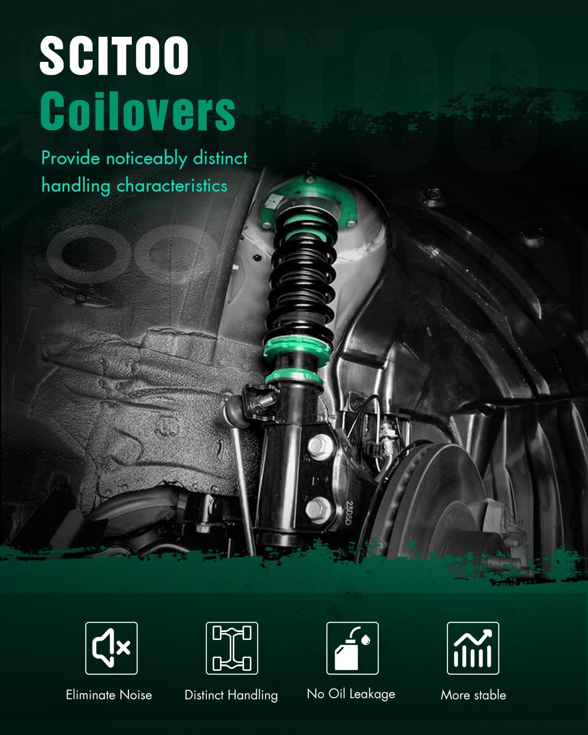 Coilovers Struts fit for Nissan for 350Z 2003-2009 Adjustable Height Coil Spring Shock SCITOO Suspension Assembly Struts Kit