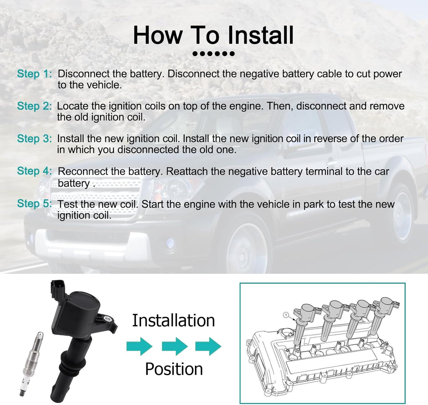 Set of 8 DG511/5C1584 Ignition Coil Pack SP546 Spark Plugs For Ford Expedition Explorer F150 F250 F350 Super Duty F450 F550 Mustang,Lincoln Mark Navigator,Mercury Mountaineer 4.6L 5.4L 6.8L V8
