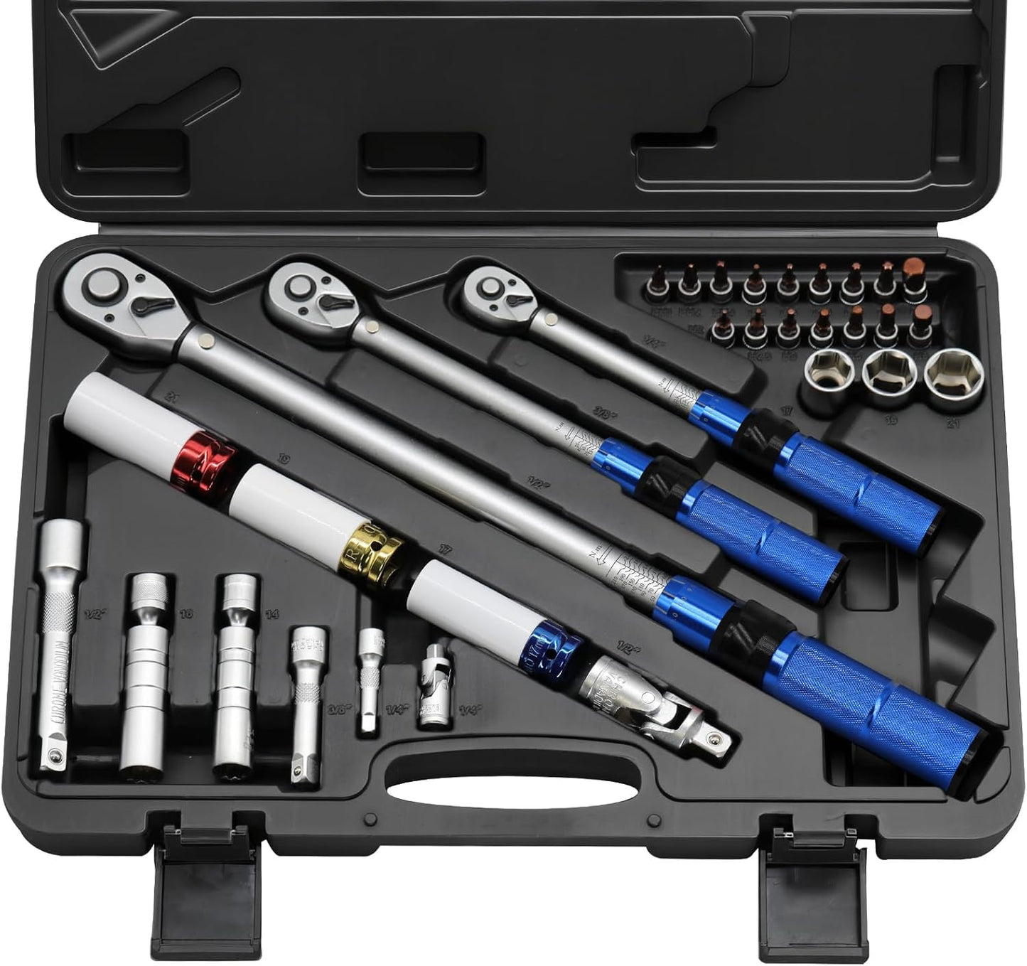 3/4 Torque Wrench, 100-600ft.lb/135.5-815Nm Dual-Direction Adjustable High Accuracy Torque Wrench 3/4 Drive, ±3% Click with Buckle for Car Trucks Oil Rigs Off-Road Equipment