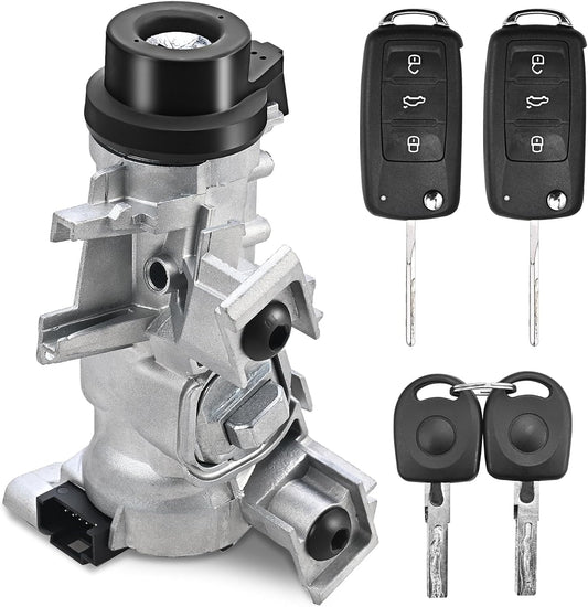Yinlowa Ignition Switch Lock Cylinder 1K0905851B Compatible with Volkswagen VW Jetta 2006-2018, Golf 2004-2011, Rabbit 2006-2009, EOS 2007-2011 Ignition Starter Switch with Intelligent Keys 1K0905851