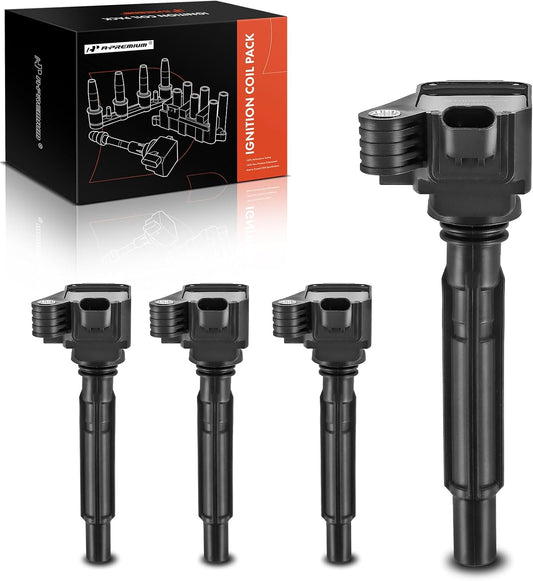 A-Premium Engine Ignition Coil Pack Compatible with Jeep Wrangler 2018-2024, Cherokee 2019-2022, Grand Cherokee 2022-2024, Compass 2023-2024 & Dodge Hornet & Alfa Romeo Giulia, Stelvio, 4-PC Set