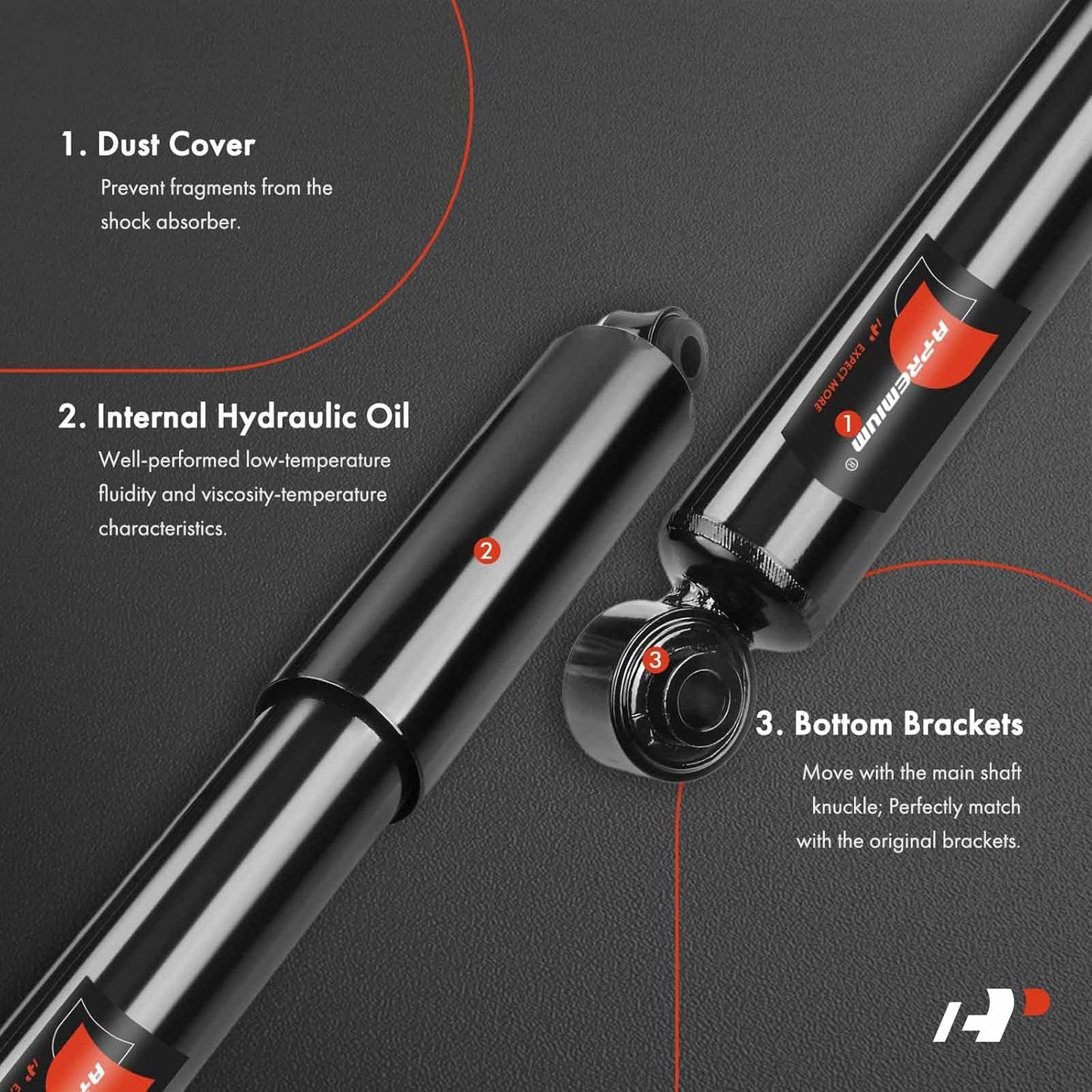 A-Premium Rear Pair (2) Shock Absorber Compatible with Nissan Frontier 2009-2021, Xterra 2005-2015, 4WD, Driver and Passenger Side