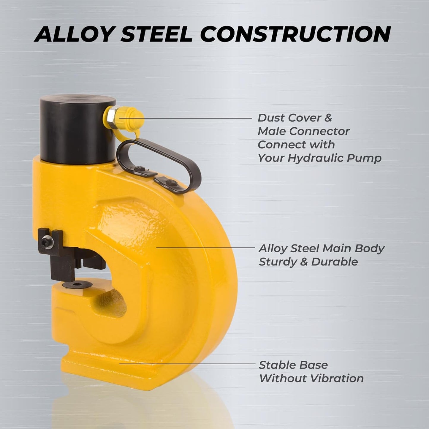 35T CH-70 Hydraulic Hole Punching Tool Hole Digger Force Puncher, 3/8",1/2",5/8",3/4" Pumcher Apertures, Smooth Hole Puncher Hole Digger for Iron Plate Copper Bar Aluminum Stainless Steel