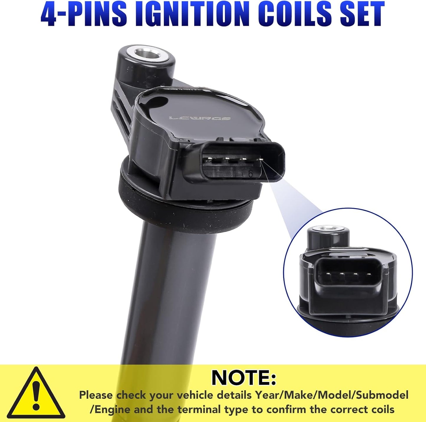 Set of 6 Ignition Coil Pack Fits for 3.3 V6 2004 2005 2006 2007 2008 Toyota Sienna Highlander Solara Lexus RX330 ES330 RX 330 ES 330 Coils 3.3L Replaces UF506