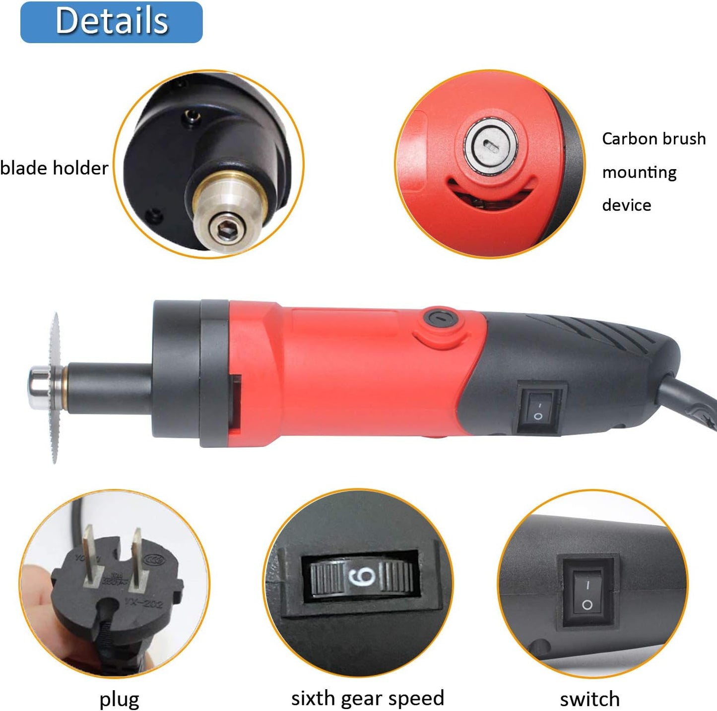 Cast Removal Saw, Orthopedic Cast Cutter, Medical Electric Plaster Cutting Saw Oscillating Speed Adjustable for Tearing Polymeric Materials 110V 12500rpm/min (  ）