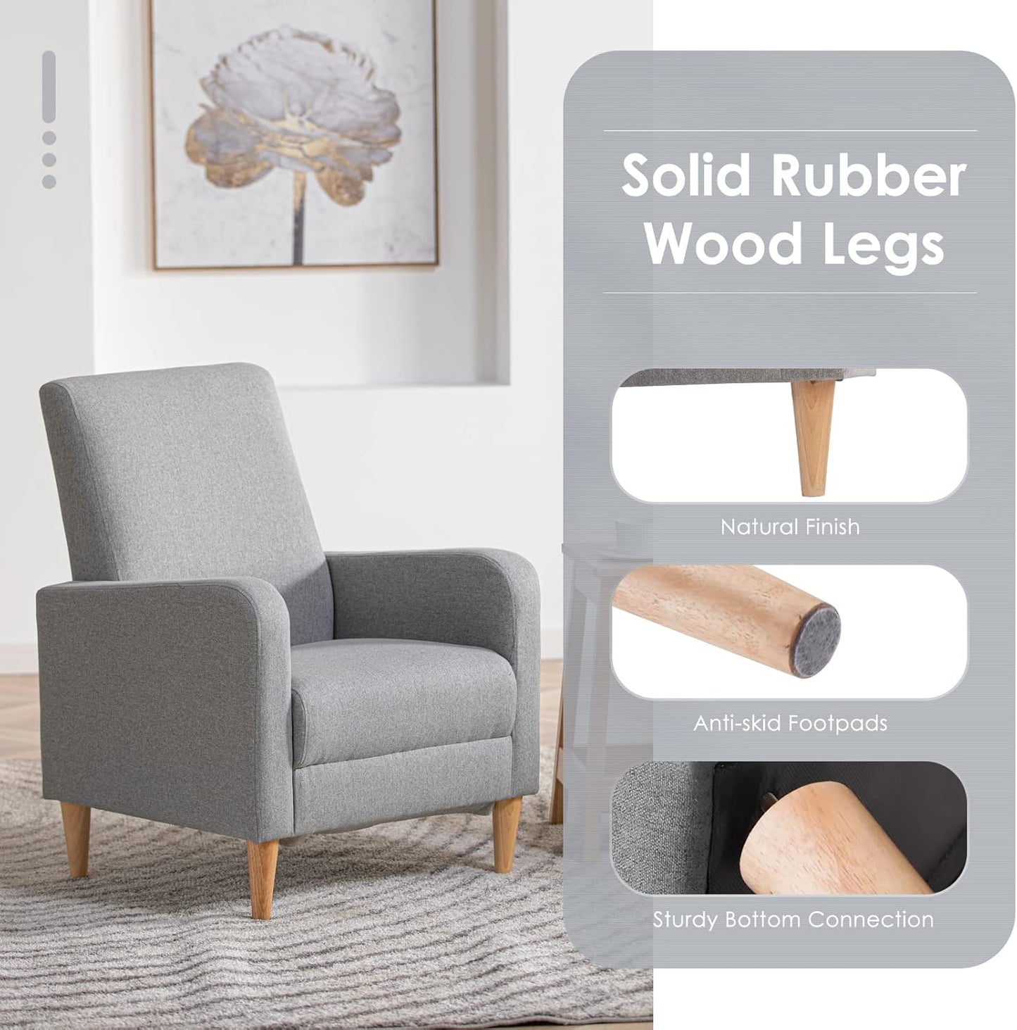 COLAMY B248-Light Grey-2Sets Accent Chair for Living Room, 2pcs, Light Grey