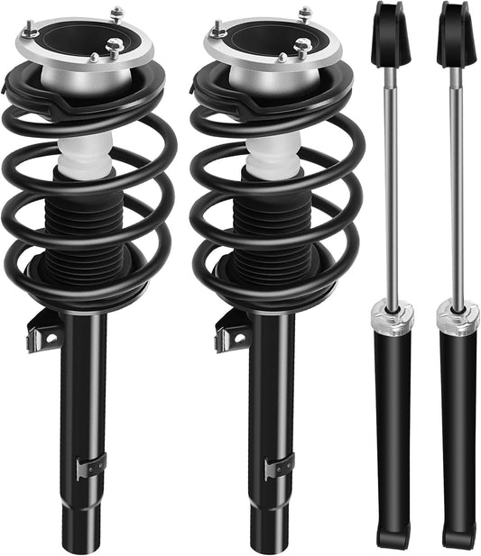 SCITOO Front Complete Struts Rear Shocks and Coil Spring Assembly for 2001-2005 for BMW 320i 2000 for BMW 323Ci 1999-2000 for BMW 323i Shocks Struts Assembly 171582 343352 - Set of 4