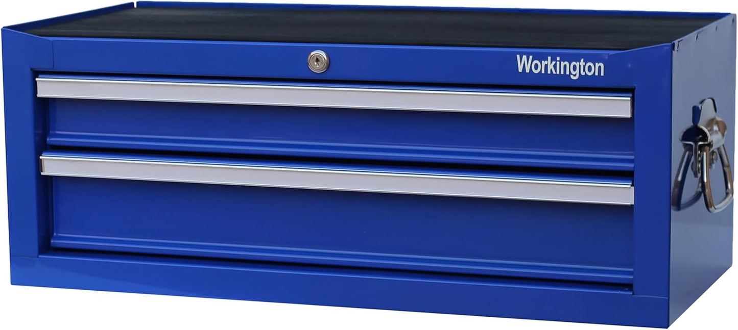 Workington Industrial 2 Drawers Portable Metal Intermediate Box, 26" Middle Tool Chest Cabinet with Ball Bearing Drawer Slides, Steel Tool Storage Box Organizer 4008 Black