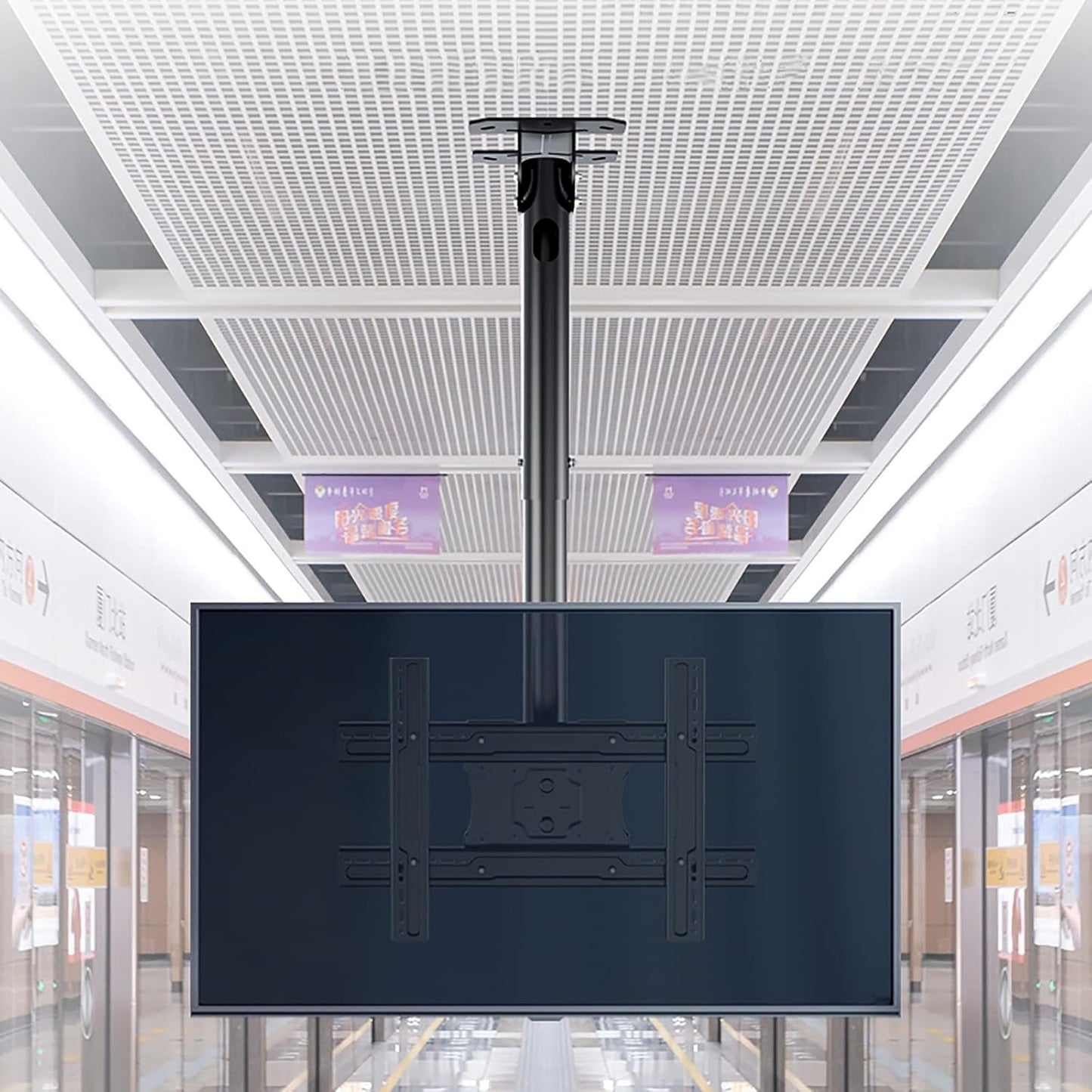 Ceiling TV Mount Bracket - Adjustable Height Tilt and Swivel Ceiling TV Mount, Fits 32-75 Inch Flat Panel TVs,1M