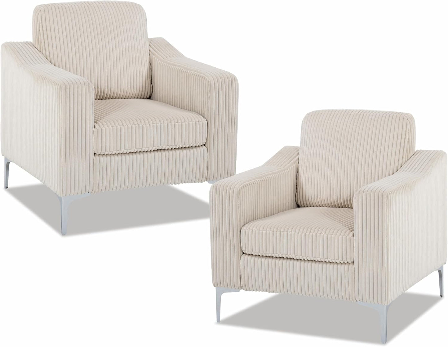 Chifee & Vingol Accent Chair with Ottoman Living Room Chair with Storage Ottoman,Gray