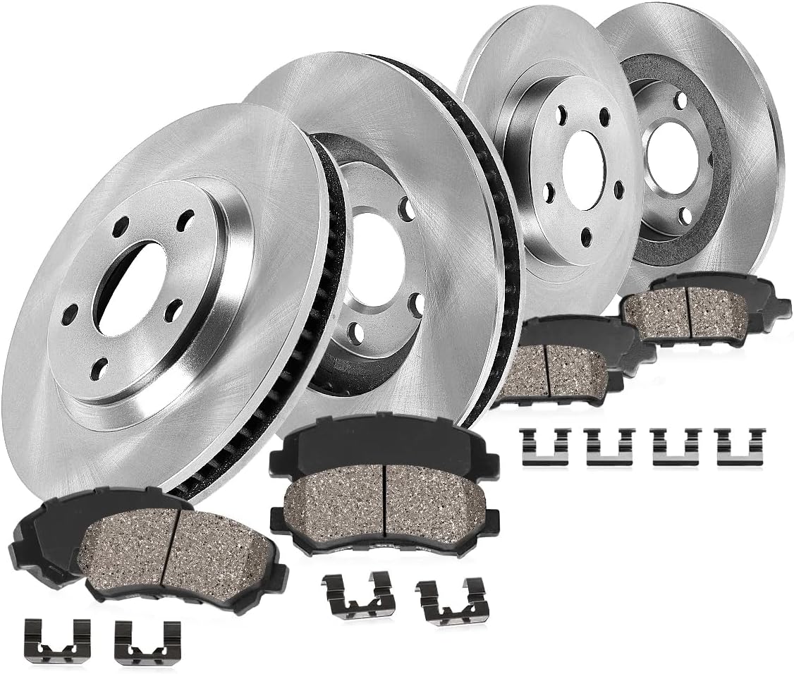 Callahan BRAKE PARTS Brake Kit for 2.0L 2006-2013 Mazda 3 Drilled & Slotted Brake Rotors and Ceramic Brakes Pads Front and Rear 2007 2008 2009 2010 2011 2012 Replacement