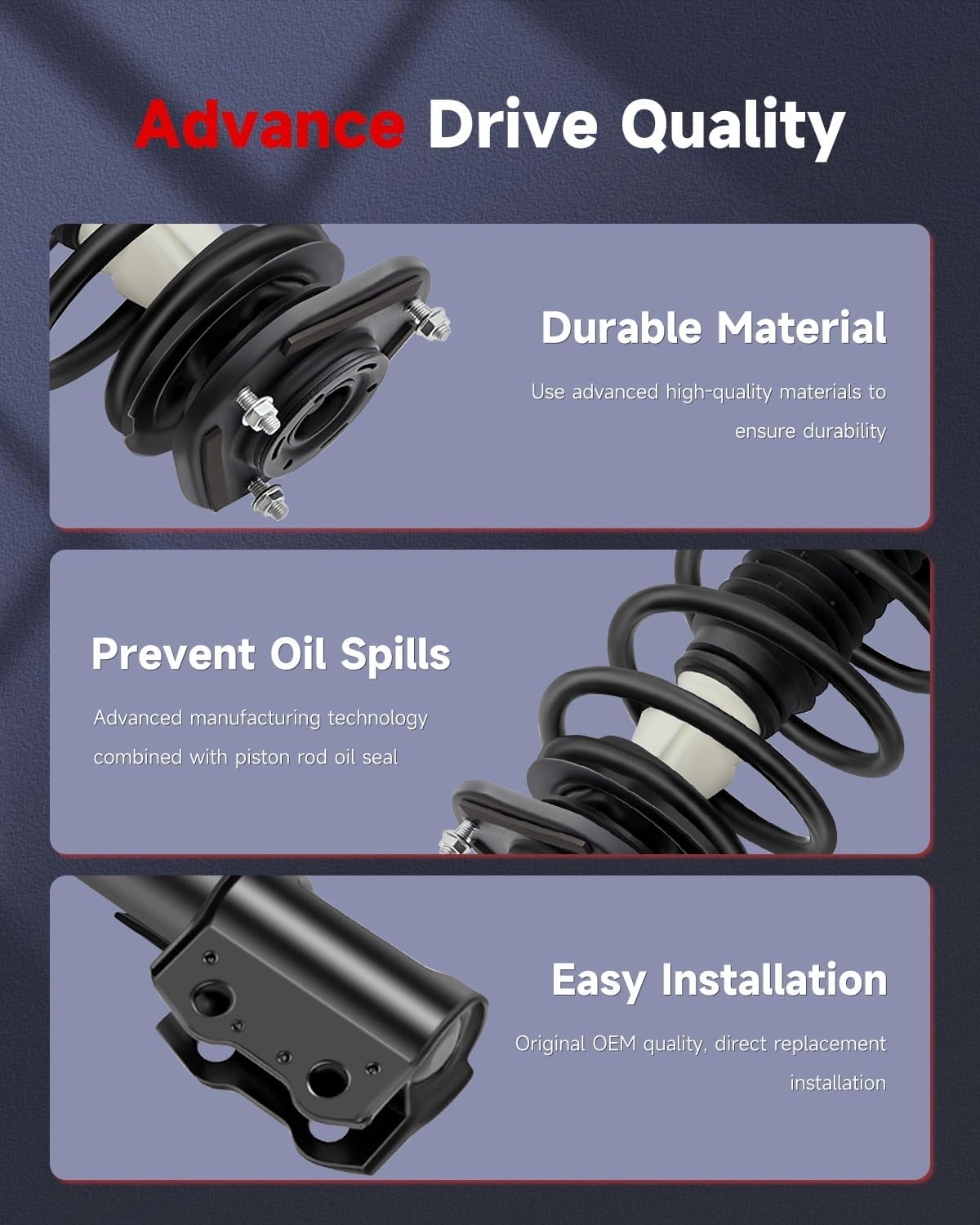 CCIYU Front Struts Shock Coil Spring assembly Fits for 2003 2004 2005 2006 2007 2008 for Toyota Corolla 172115 172114 Quick Struts and struts