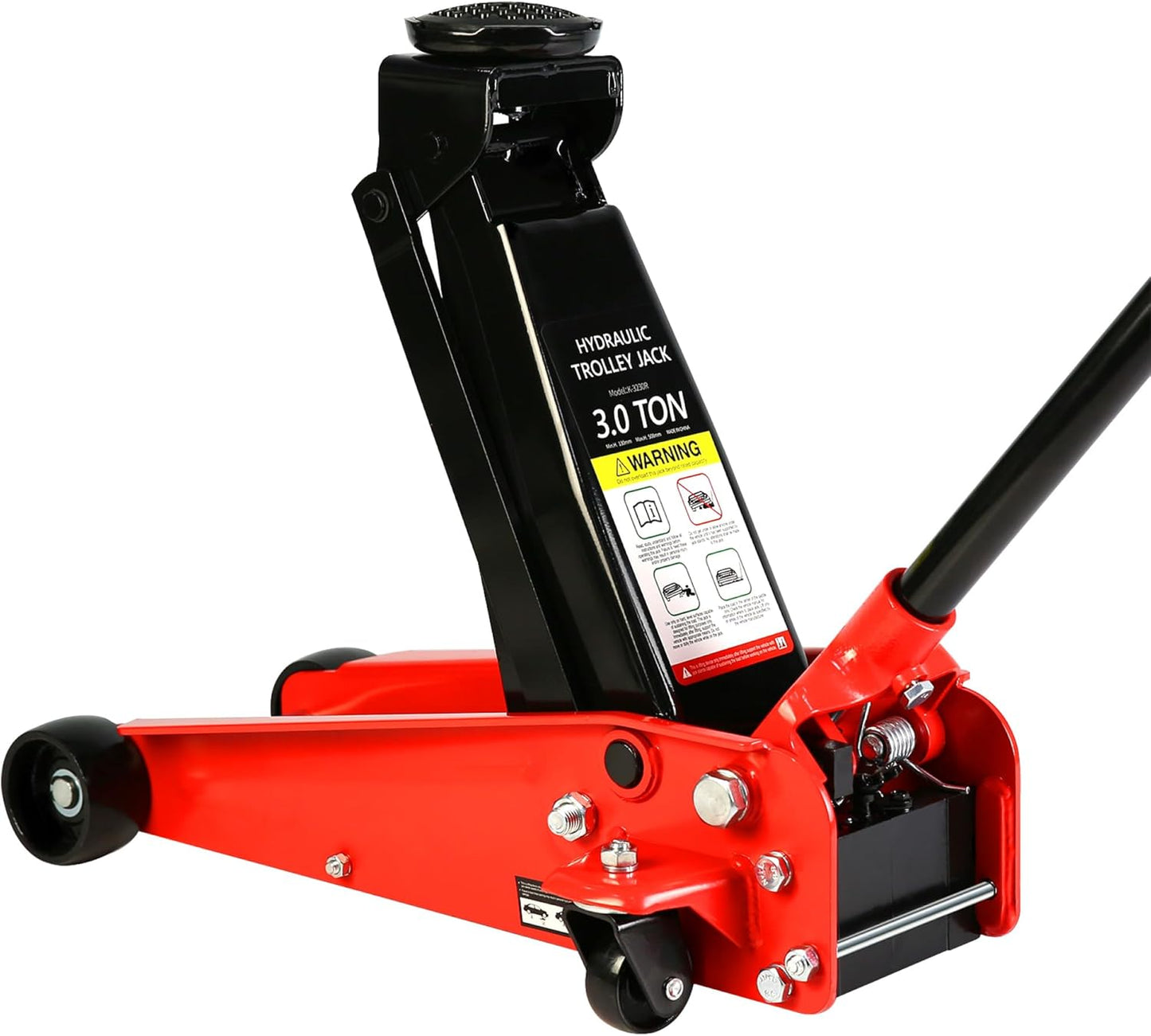 3 Ton Low Profile Floor Jack, Professional Low Profile Hydraulic Jack, Heavy Duty Steel Racing Floor Jack with Dual Piston Quick Lift Pump, 3 Ton (6,600 lb) Capacity, Lift Range 3.3"-18.5"