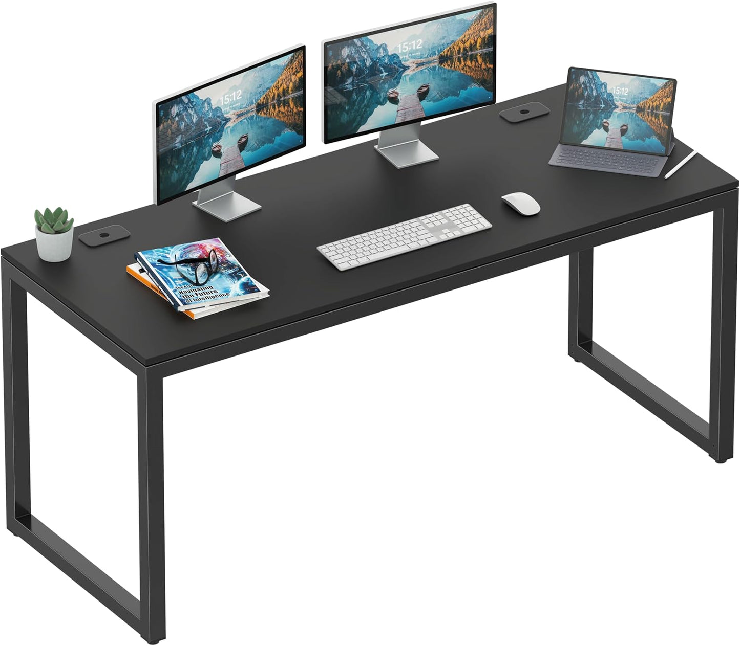 SHW 55-Inch Commercial-Grade Office Computer Desk, White