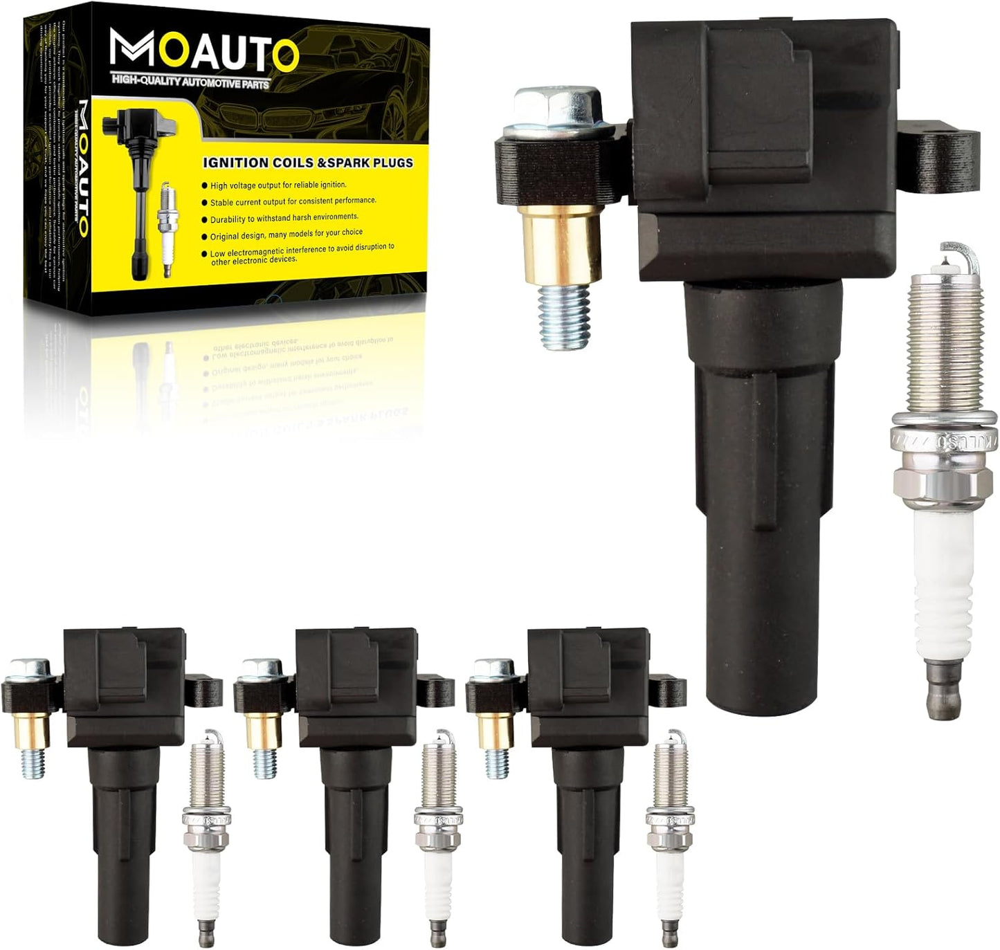 Set of 6 Ignition Coils Pack UF796 90919-A2008 & 6 PCS Iridium Spark Plugs Compatible with Lexus GS350 GS450h IS300 IS350 LC500h LS500h RC300 RC350 RX450h RX450hL Toyota Highlander Tacoma