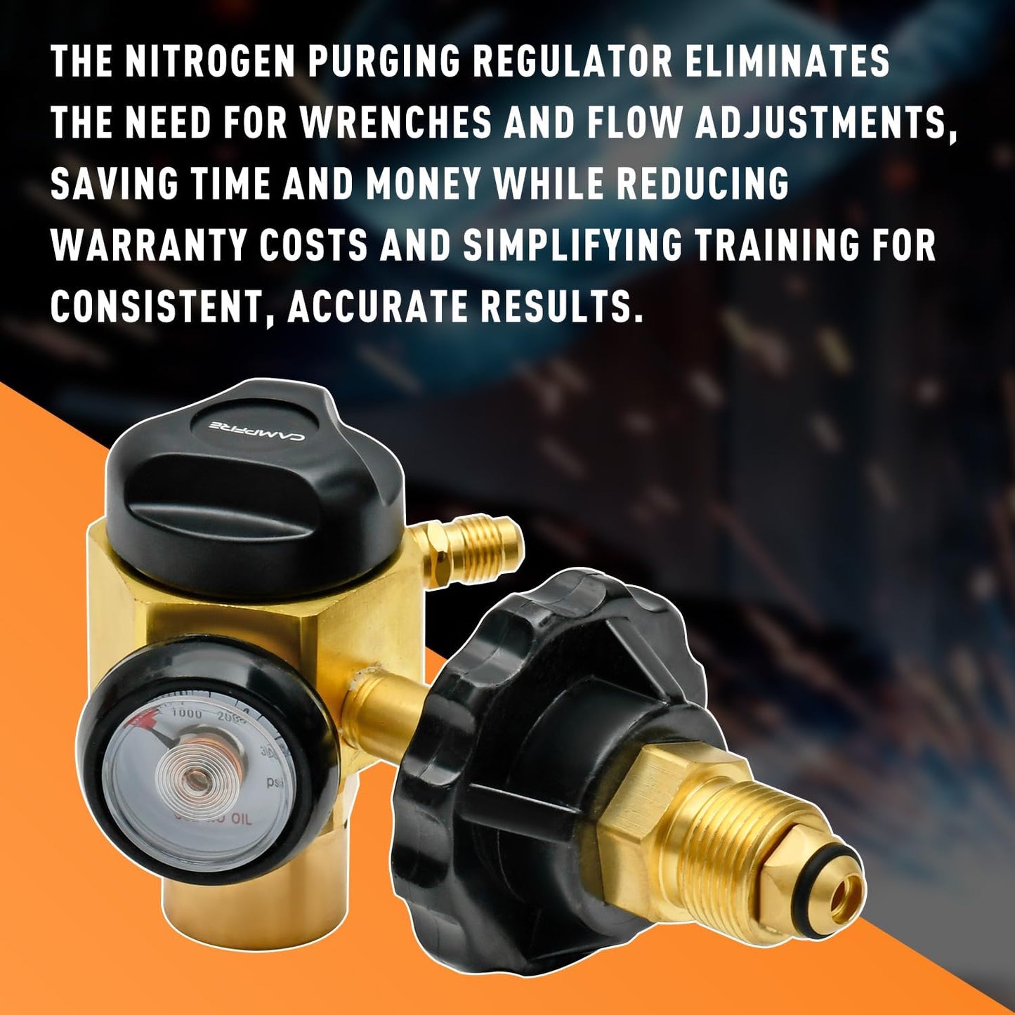 CAMPFIRE VN-500 Nitrogen Purging Regulator With 500 Psi Test Pressure, Supports Braze, Purge And Test Mode