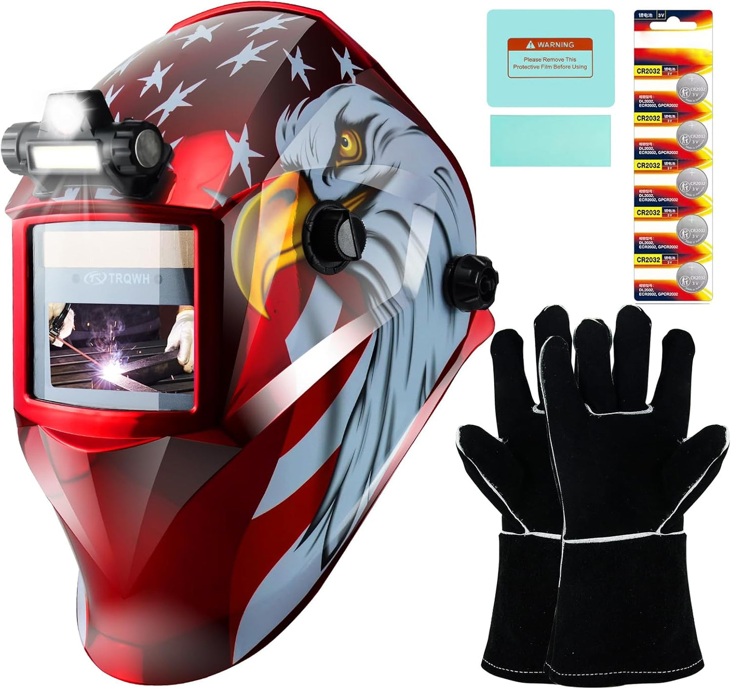 Welding Hood Auto Darkening Welding Helmet with Light True Color 1/1/1/2 Top Optical Clarity Wide Shade 9-13 Welding Mask with Grinding Weld Helmet (KTS-HD94)