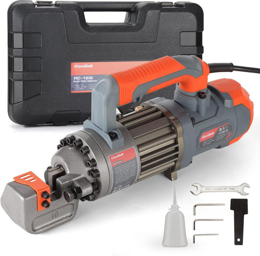 5/8 Inch Electric Hydraulic Rebar Cutter, Portable Rebar Cutter, Cutting up to 4-16mm #5 Rebar, Cutting Speed 1-1.5S 1000W RC16B (Grey + Orange)