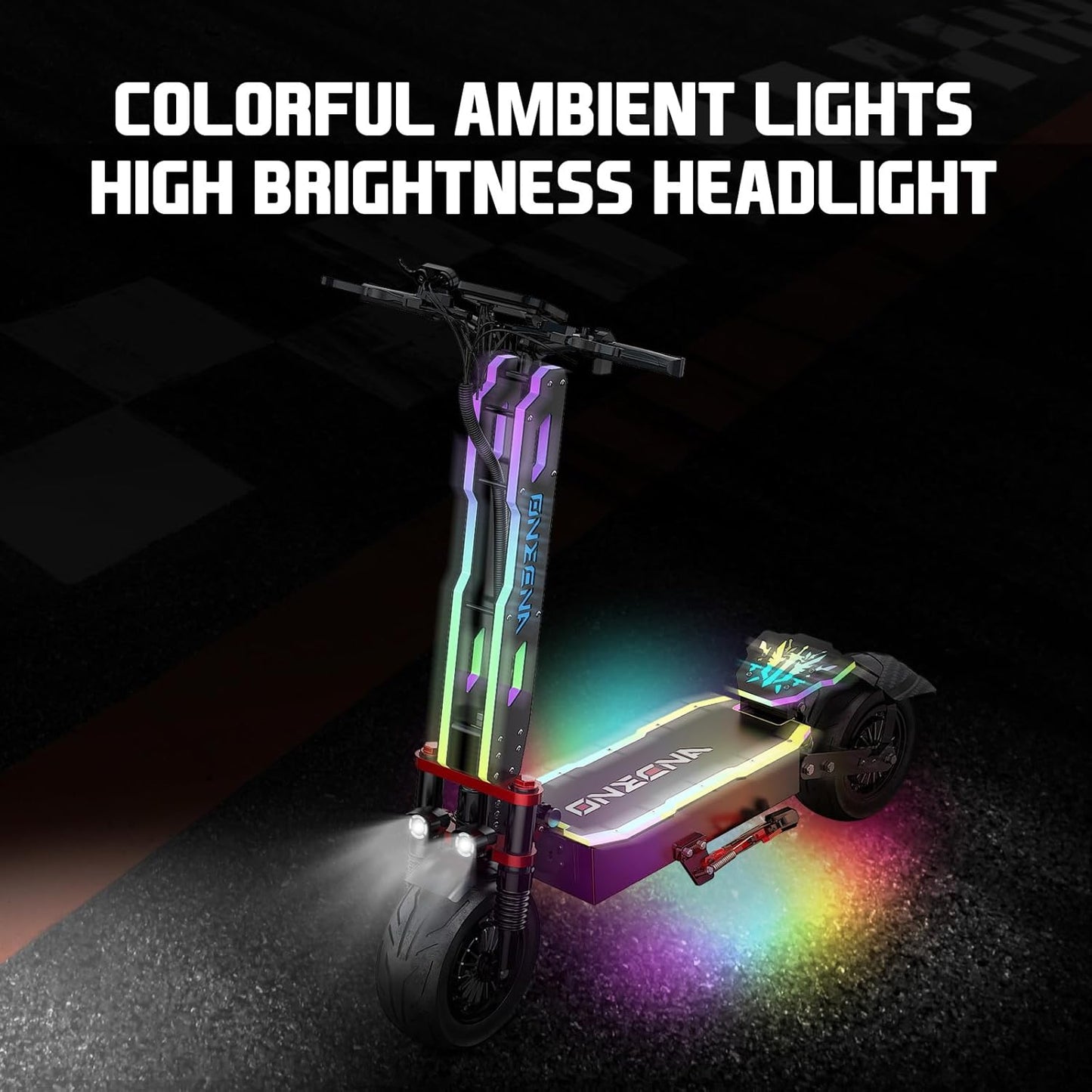 7000W Dual Moter Electric Scooter Adults, 60V 38Ah Battery Support 70Miles Range, Supplied Seats and Front Bag, Commuter Scooter with Foldable Function