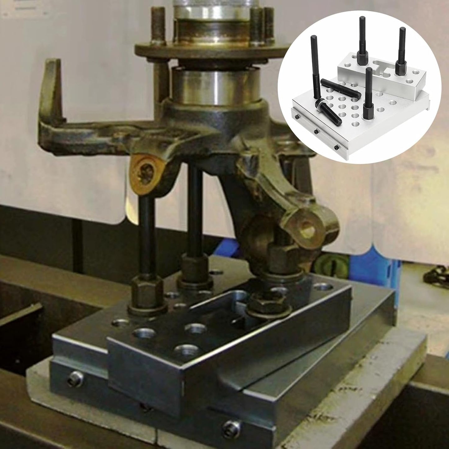 Universal Drill Press Support Block Plate Tool Set Kit, 30 Ton – Bearing and Bushing Repair Removal Installation