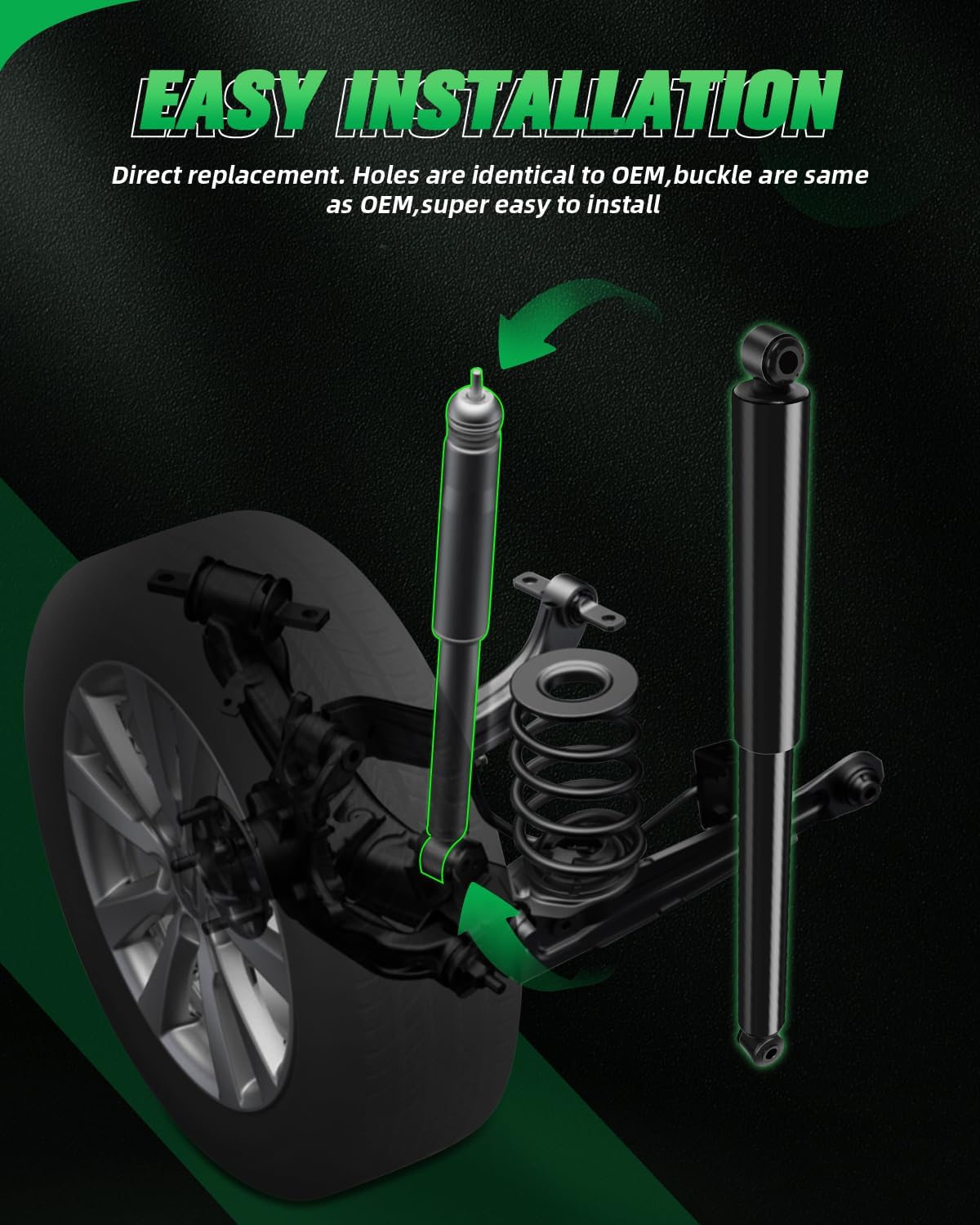 SCITOO Shocks Struts,Front Rear Shock Absorbers Strut Kits Compatible with 1990 1991 1992 1993 1994 1995 1996 Ford F-150 344049 37095 344079 37039 Auto Shocks Struts