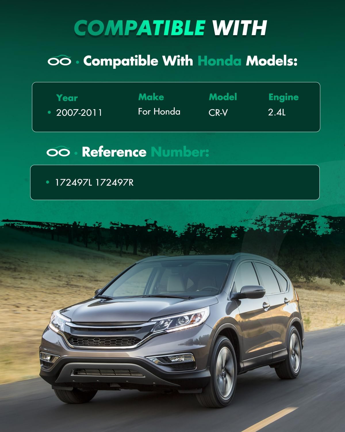 Scitoo Quick Complete Struts Assembly Shock Absorber fit 2007 2008 2009 2010 2011 for Honda CR-V (Rear Pair)