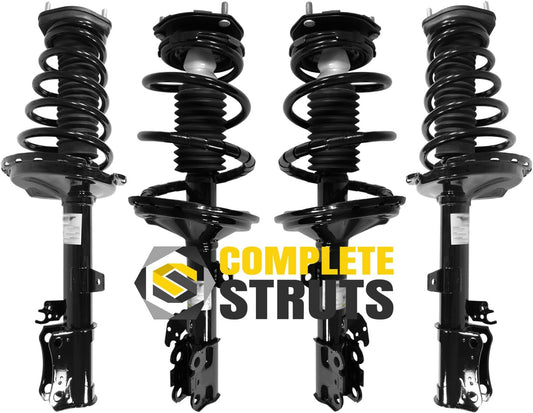 COMPLETESTRUTS - Front & Rear Complete Strut Assemblies with Coil Springs Replacement for 2004-2007 Toyota Highlander FWD - Set of 4