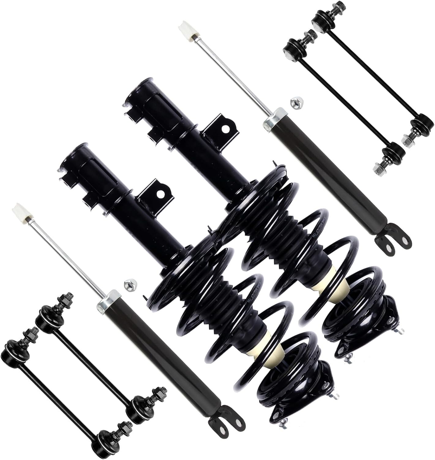 cciyu Struts Suspension Kit for Hyundai Elantra 2007-2010, Includes Complete Struts Assembly,Shock absorber,Stabilizer Bar Link Kit