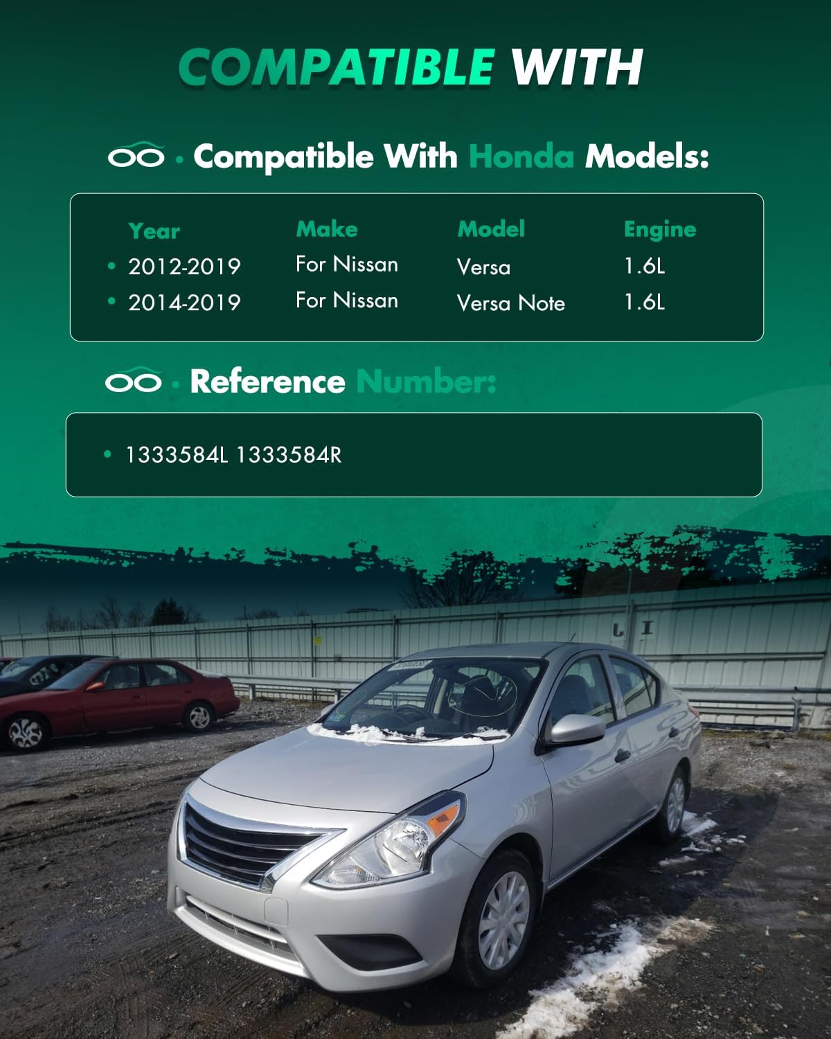 SCITOO Front Complete Struts Spring Assembly Shocks Struts Fits 2012-2019 for Nissan Versa 2014-2019 for Nissan Versa Note Quick Struts 1333584L 1333584R - Set of 2