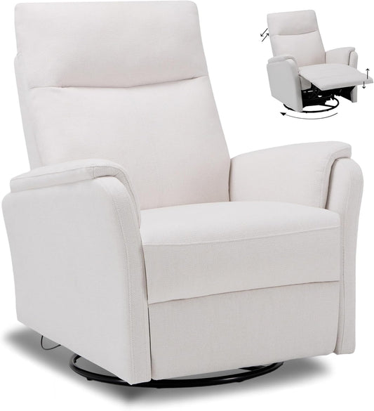 COLAMY Recliner Chair, Living Room Sofa Home Theater Seate with Wide Footrest and Cushion, Swivel Rocker Adjustable Single Couch Modern Bedroom Glider Chairs