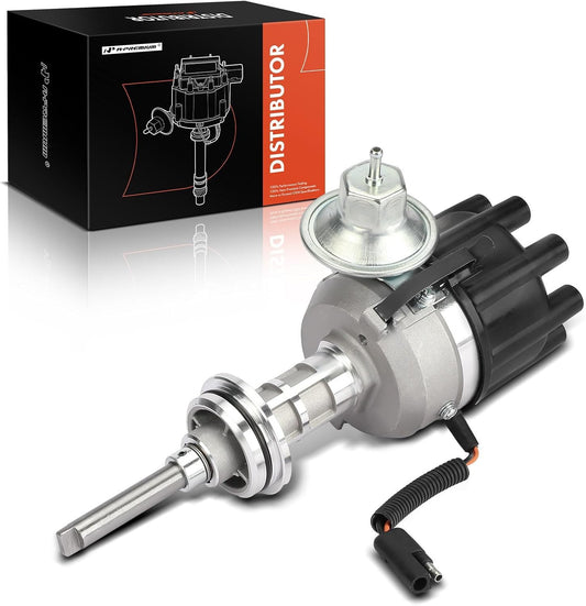 A-Premium Ignition Distributor with Cap and Rotor Compatible with Chrysler Dodge & Plymouth Vehicles - V8 5.0L 5.2L 5.9L - Charger, Town & Country, Challenger, Dart, Dakota, Fury, 1972-1989, # 3438896