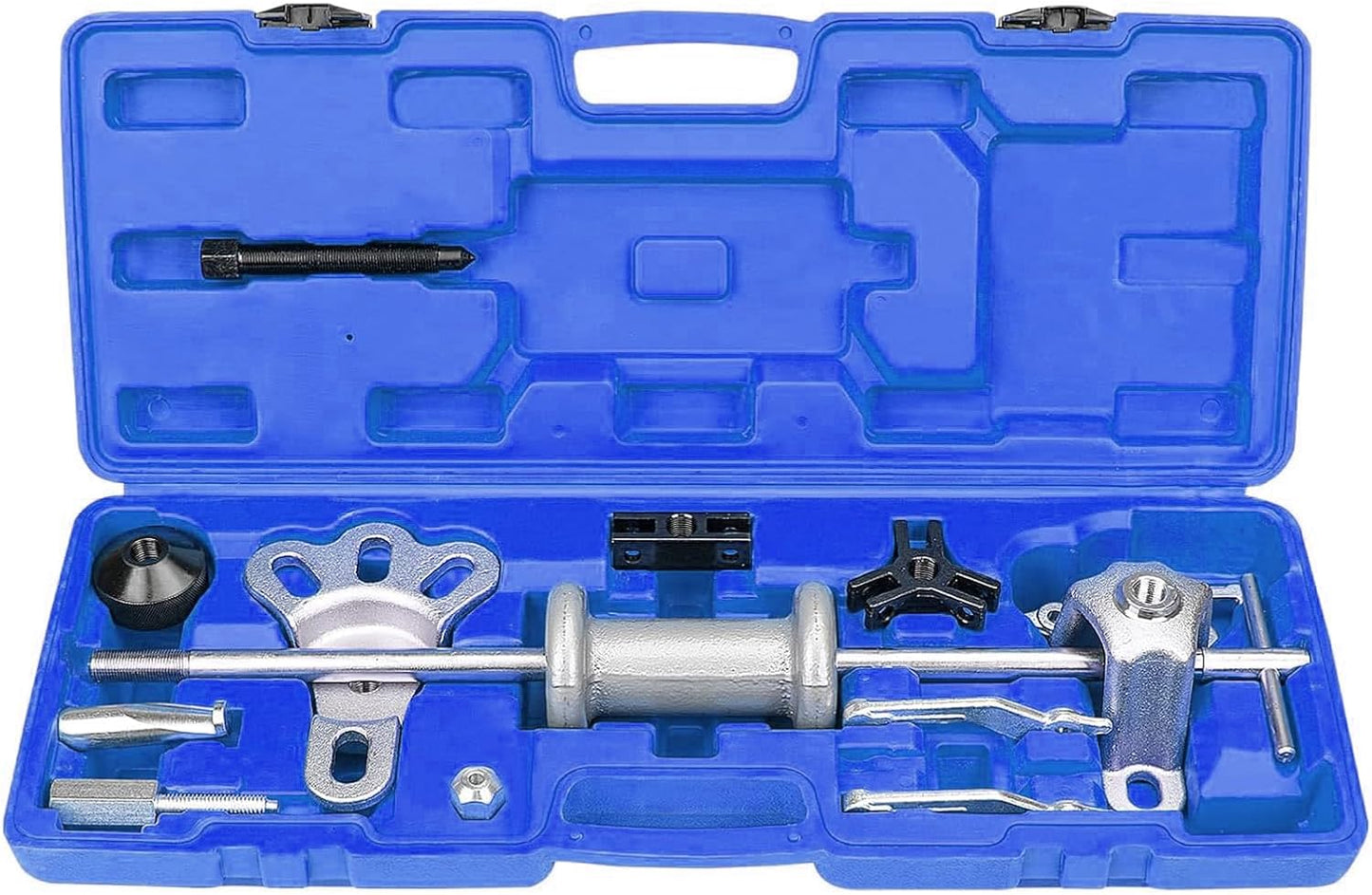 9-Way Slide Hammer Puller Set, Front Wheel Hub Bearing Remover & Rear Wheel Axle Hub Dent Shaft Puller Tool Kit Wheel Bearing Removal Tool