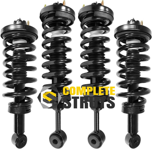 Air Suspension to Quick Complete Struts Assembly with Coil Springs Conversion Kit Replacement for 2003-2006 Lincoln Navigator (Set of 4)