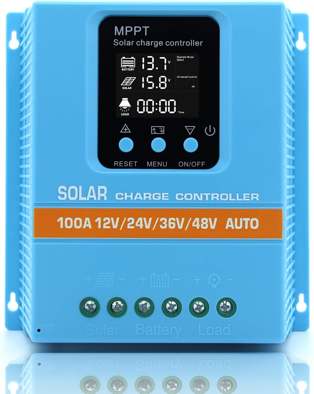 Upgraded 100A MPPT Solar Charge Controller 12V 24V 36V 48V LCD Display Battery Intelligent Regulator Max 100V Input Dual USB for Lead-Acid/Lithium