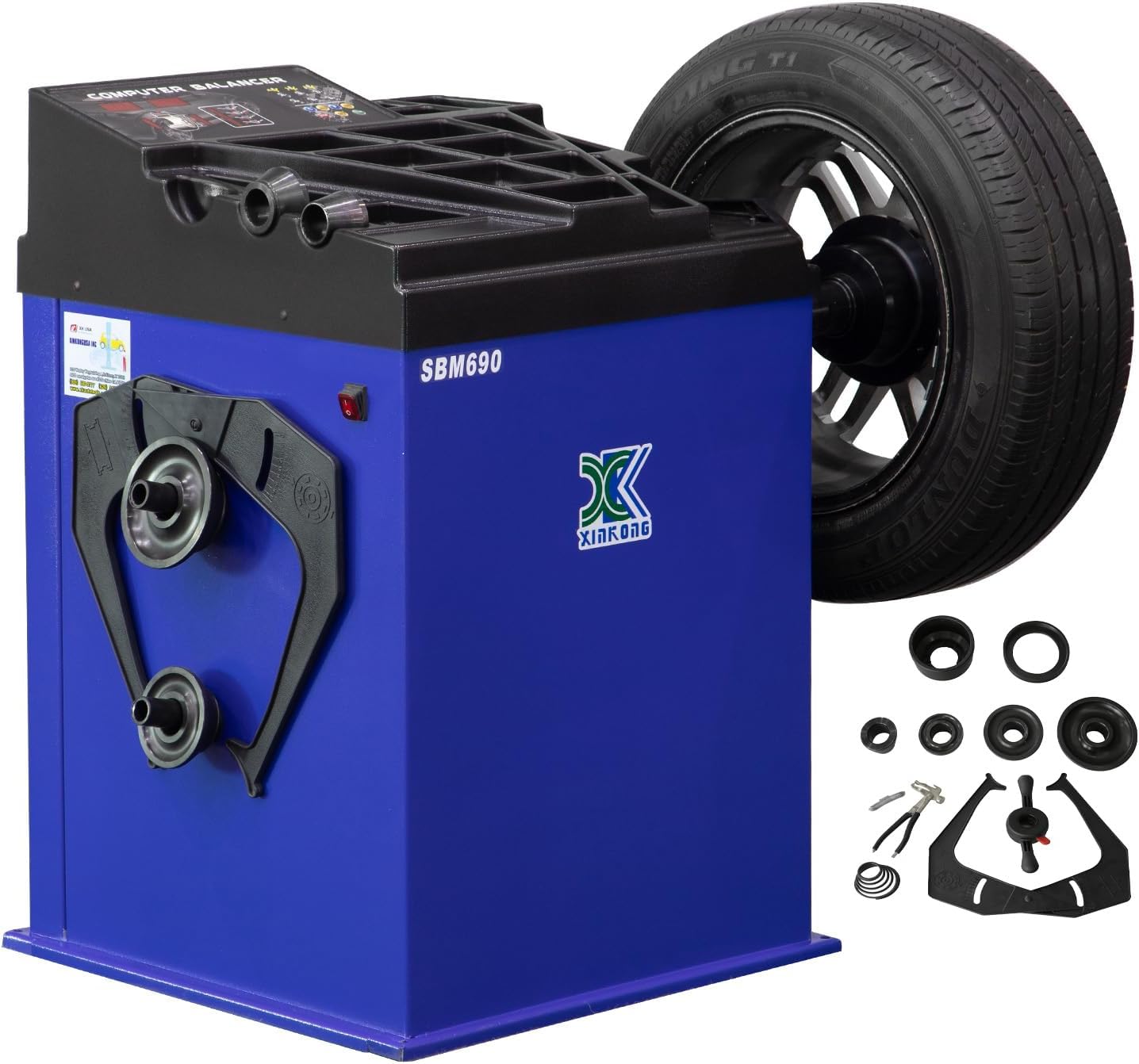 XK New 988 Tire Changer Wheel Changers Machine Combo 690 Balancer Rim Clamp 2.0 Horsepower 36 Month Parts Replacement