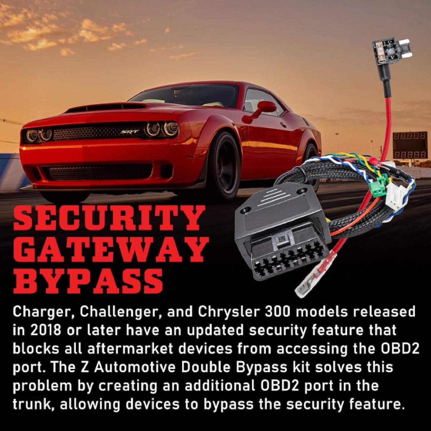 Z Automotive Double Bypass fits 2018-2023 Dodge Charger, Challenger & Chrysler 300 | OBD2 Plug-In Device | Trunk Mount Security Gateway Bypass | Easy Installation