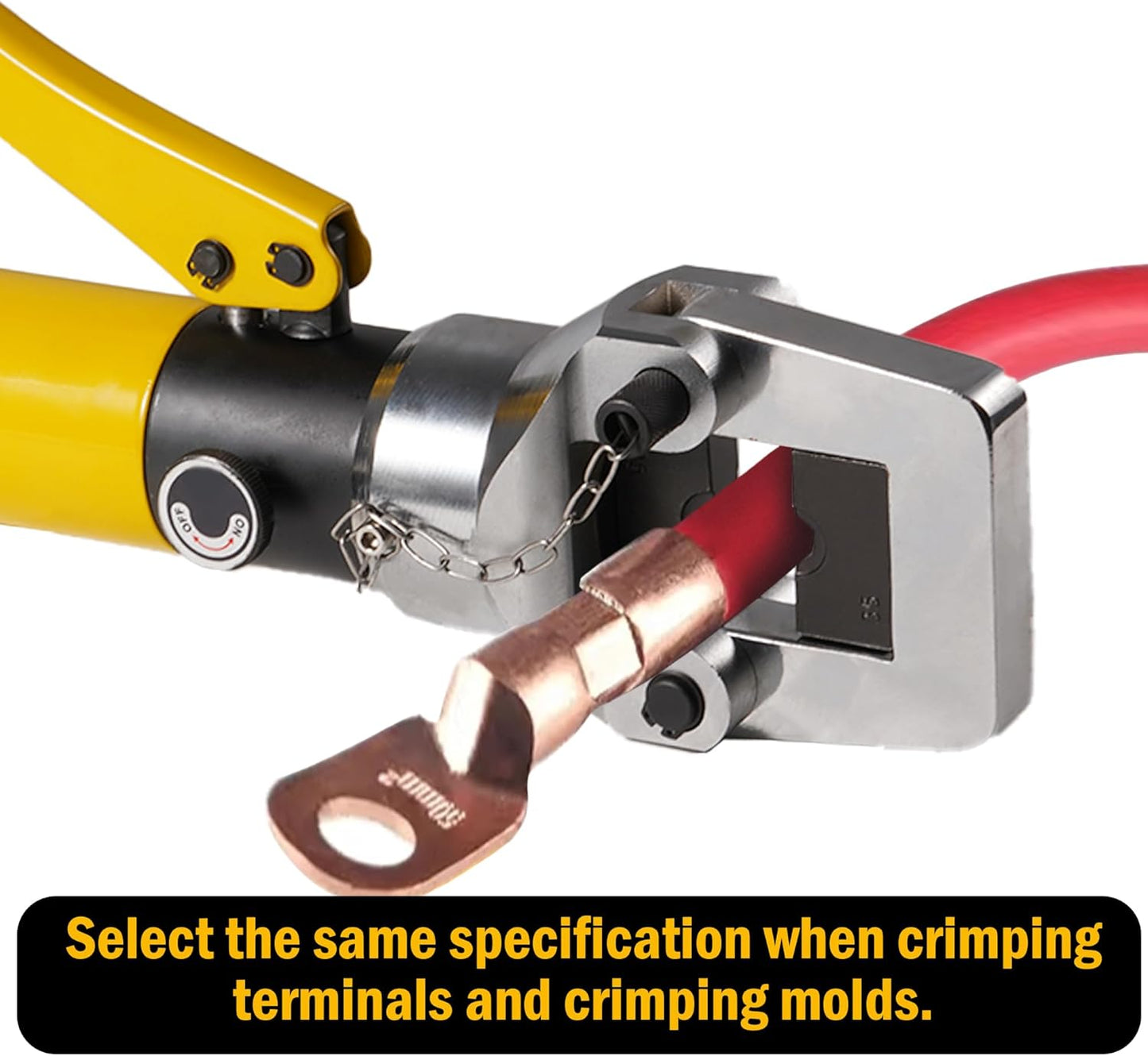 Cable Lug Crimping Tool, 6 AWG to 800 MCM Hydraulic Plier, 16 Ton Hand Crimping Tool for Wires, Terminal, Lug, Crimping Tool Kit with 12 Dies