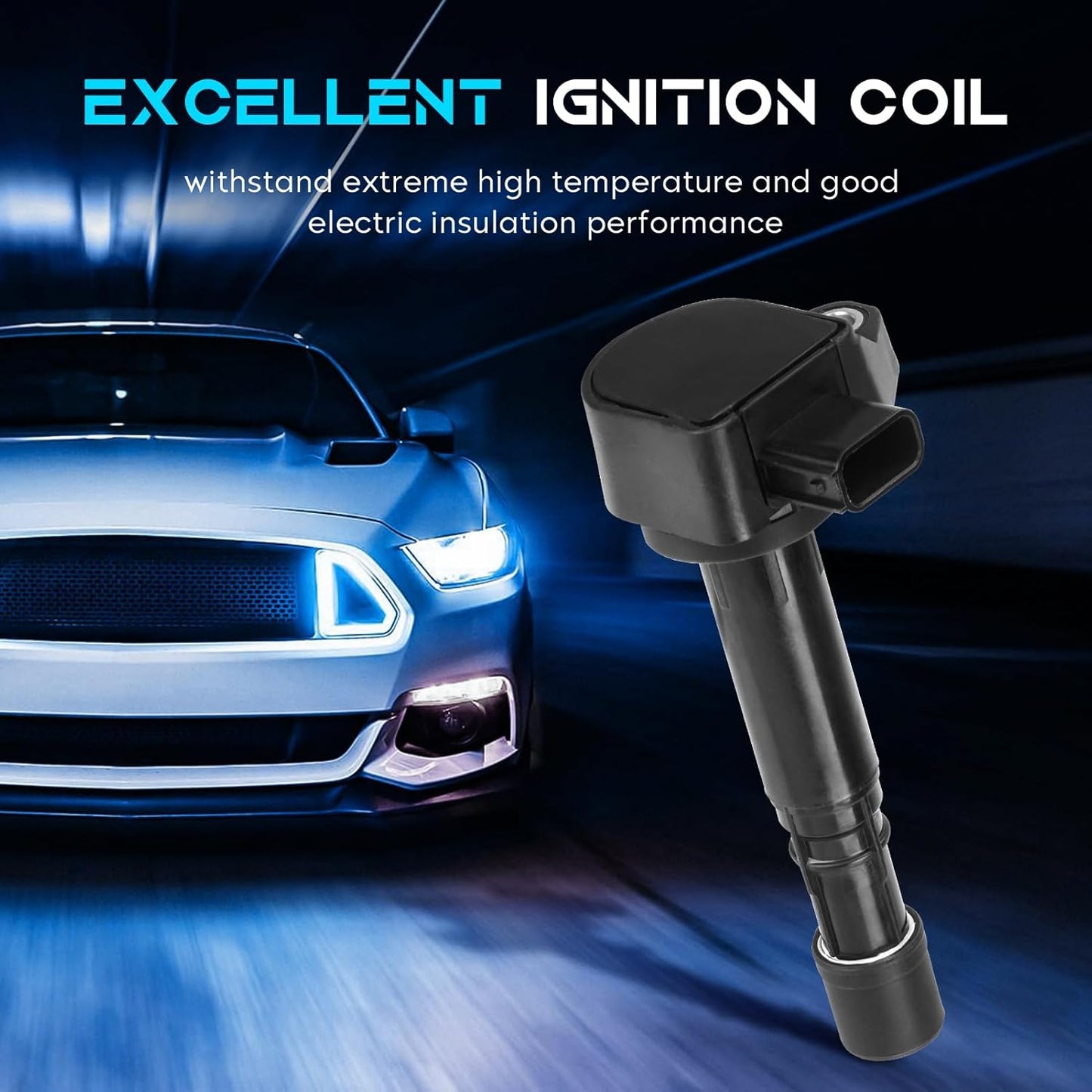 Set of 4 Ignition Coil Pack 3.5L Compatible with 2001-2005 Honda Civic 1.7L Acura MDX 3.5L, 2003-2005 Pilot, 2006-2008 Ridgeline Replace UF400 5c1451