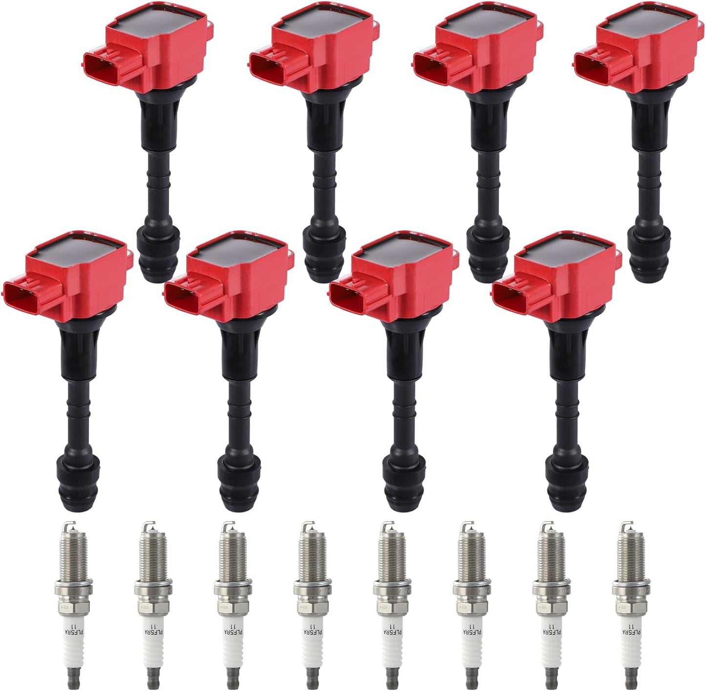 CarBole UF510 E1010 Ignition Coils Spark Plugs Set Replacement for Nissan QX56, Infiniti Titan Armada Pathfinder NV2500 NV3500