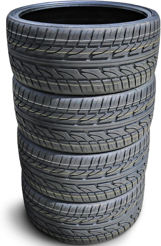 Set of 4 (FOUR) Haida Racing HD921 Summer Passenger Car High Performance Radial Tires-295/25R22 295/25ZR22 295/25/22 295/25-22 97W Load Range XL 4-Ply BSW Black Side Wall UTQG 420AA