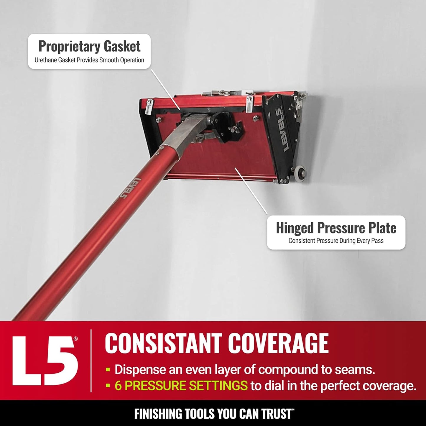 10-Inch Flat Box - LEVEL5 | Pro-Grade | Quick Clean | Drywall Sheetrock Gyprock Wallboard Finishing | 4-765