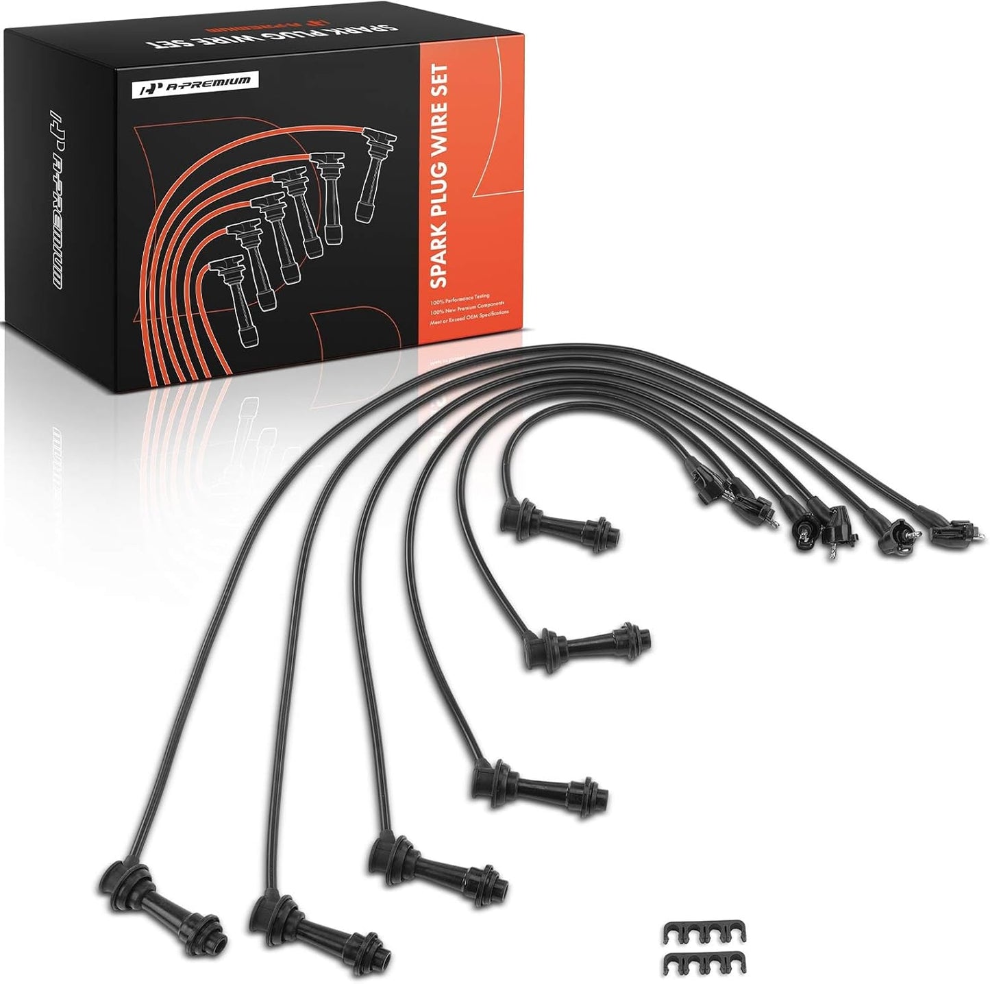 A-Premium Ignition Spark Plug Wires Set of 6 Compatible with Toyota Supra 1987 1988 1989 1990 1991 1992, 3.0L, Turbocharged