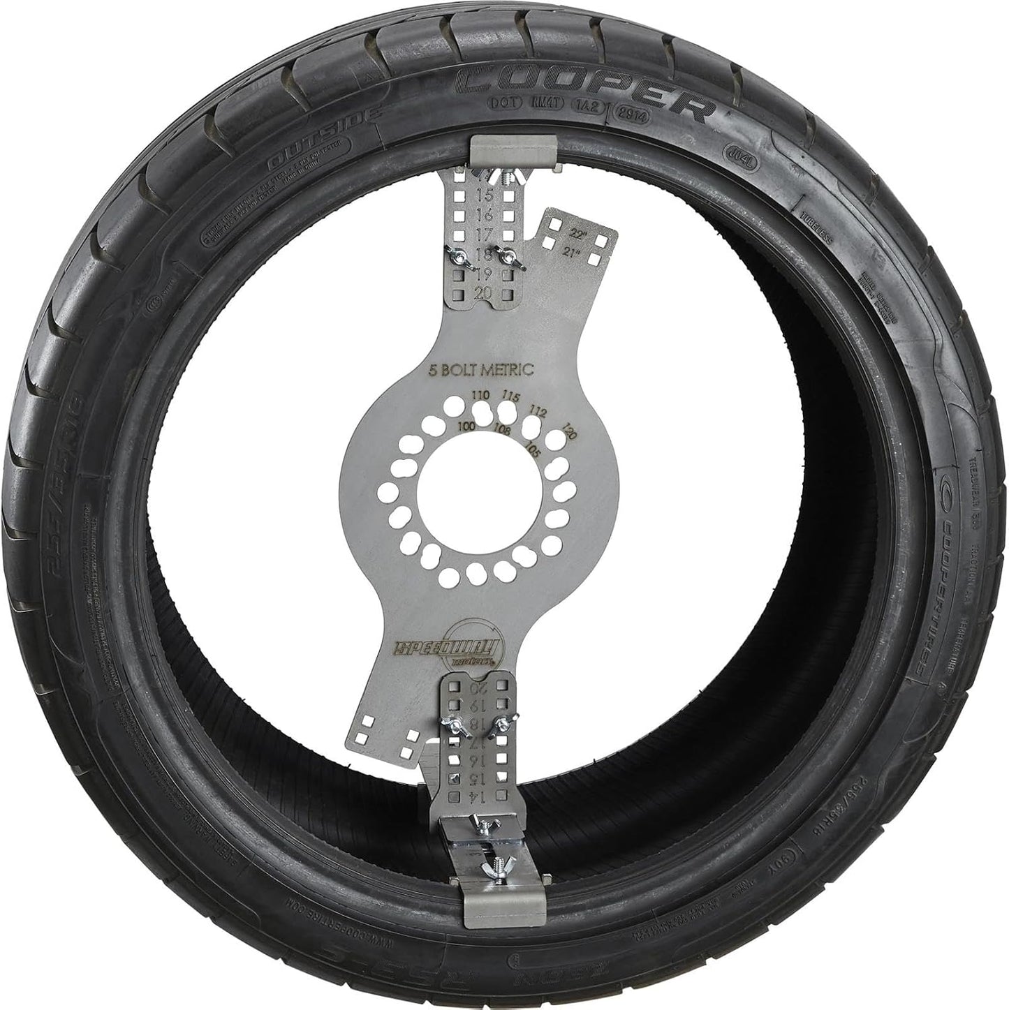 WheelWise Wheel Fitment Simulator - Tire/Rim Fit Size Measuring Tool, Supports 14-20 Inch Diameters & 7-10 Inch Widths, 5-Lug Metric Bolt Pattern